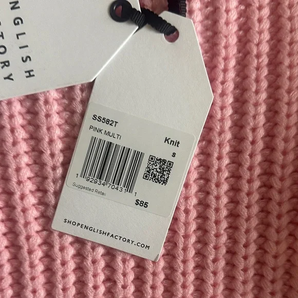English Factory Pink Colorblock Sweater - Picture 3 of 3